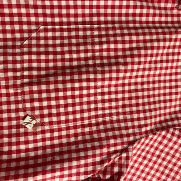Authentic Jacadi boys Button down shirt plaid red cute abs rare size 10 - Picture 3 of 7